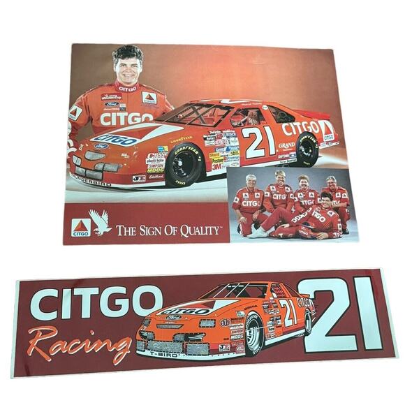 Citgo Gasoline #21 Waltrip Ford Thunderbird T-Bird NASCAR Racing + Race Promo - Picture 1 of 6